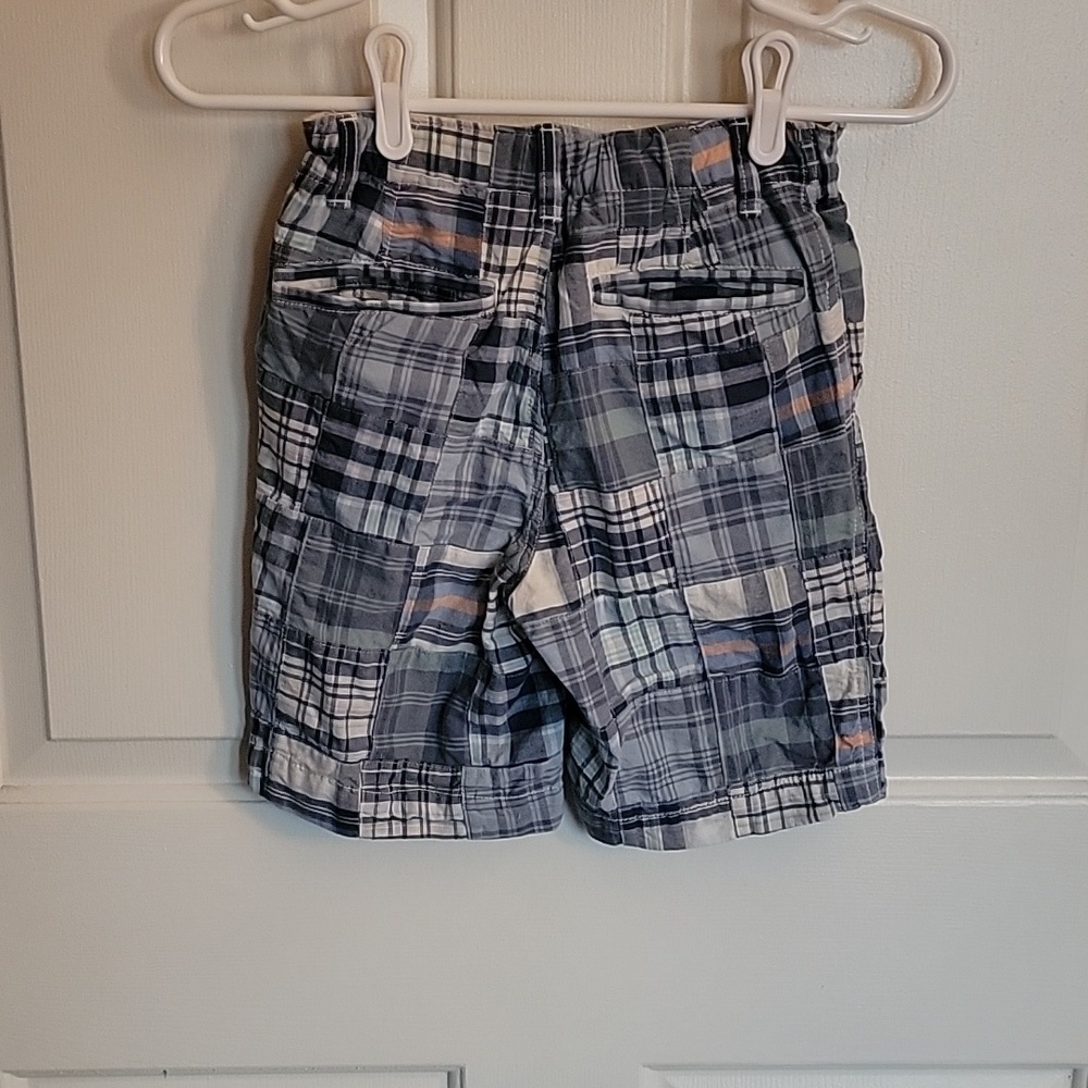 Gap Kids, boys plaid shorts, size 8. Blue, green, orange and white. - Picture 2 of 8